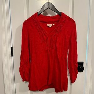 Deletta Anthropologie red peplum top
